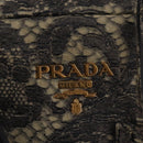 PRADA Hand Bag Leather Gray Gold Auth ka6590V-20