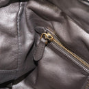PRADA Hand Bag Leather Gray Gold Auth ka6590V-25