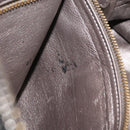 PRADA Hand Bag Leather Gray Gold Auth ka6590V-10