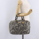 PRADA Hand Bag Leather Gray Gold Auth ka6590V-27