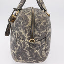 PRADA Hand Bag Leather Gray Gold Auth ka6590V-3