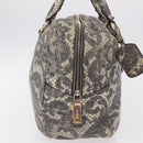 PRADA Hand Bag Leather Gray Gold Auth ka6590V-4