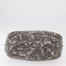 PRADA Hand Bag Leather Gray Gold Auth ka6590V-5