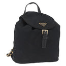 PRADA Backpack Nylon Black Gold Auth ka6591-1