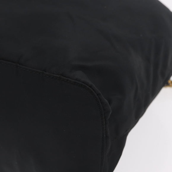 PRADA Backpack Nylon Black Gold Auth ka6591