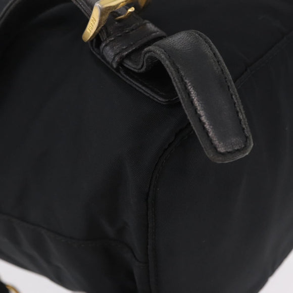 PRADA Backpack Nylon Black Gold Auth ka6591