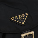 PRADA Backpack Nylon Black Gold Auth ka6591-20