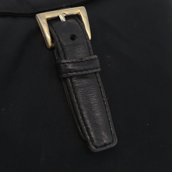 PRADA Backpack Nylon Black Gold Auth ka6591
