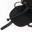 PRADA Backpack Nylon Black Gold Auth ka6591-22
