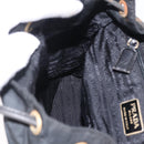 PRADA Backpack Nylon Black Gold Auth ka6591-26