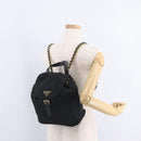 PRADA Backpack Nylon Black Gold Auth ka6591-29