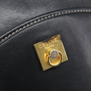 CELINE Shoulder Bag Leather Black Gold Auth ka6592-15