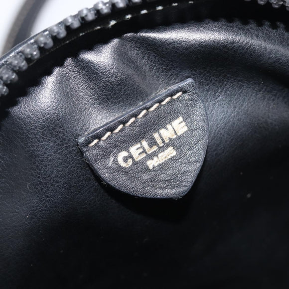 CELINE Shoulder Bag Leather Black Gold Auth ka6592