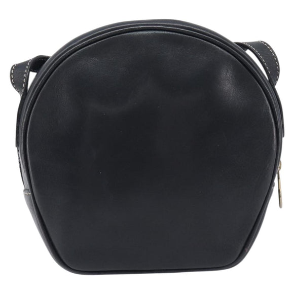 CELINE Shoulder Bag Leather Black Gold Auth ka6592