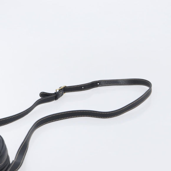 CELINE Shoulder Bag Leather Black Gold Auth ka6592