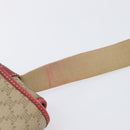 CELINE Macadam Canvas Shoulder Bag PVC Beige Gold Auth ka6594-9