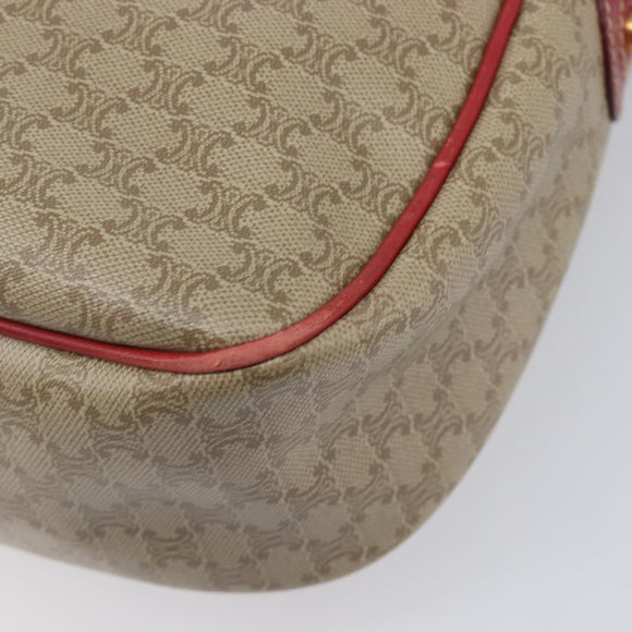 CELINE Macadam Canvas Shoulder Bag PVC Beige Gold Auth ka6594