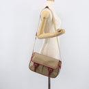 CELINE Macadam Canvas Shoulder Bag PVC Beige Gold Auth ka6594-28
