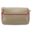 CELINE Macadam Canvas Shoulder Bag PVC Beige Gold Auth ka6594-2