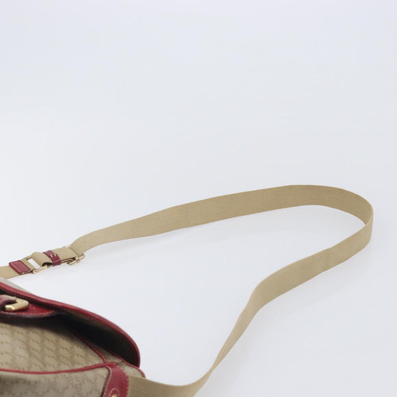 CELINE Macadam Canvas Shoulder Bag PVC Beige Gold Auth ka6594