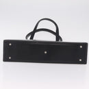 BURBERRY Tote Bag Leather Black Silver Auth ka6595-6