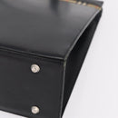 BURBERRY Tote Bag Leather Black Silver Auth ka6595-15