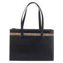 BURBERRY Tote Bag Leather Black Silver Auth ka6595-13