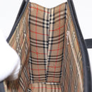 BURBERRY Tote Bag Leather Black Silver Auth ka6595-20