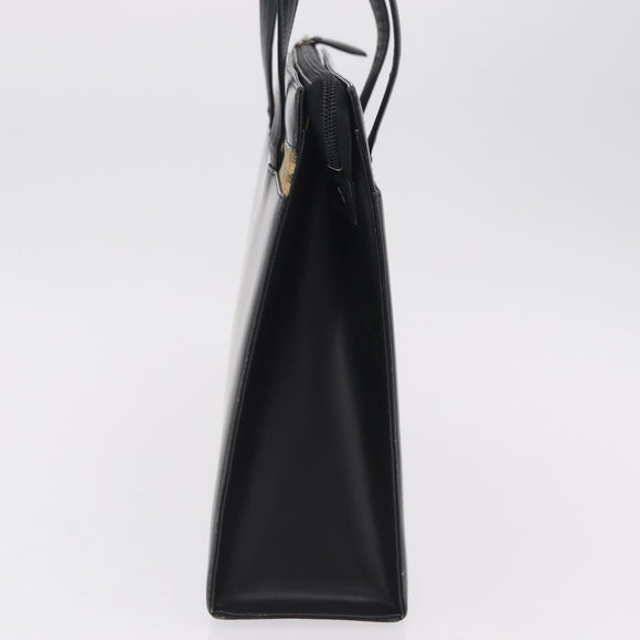 BURBERRY Tote Bag Leather Black Silver Auth ka6595