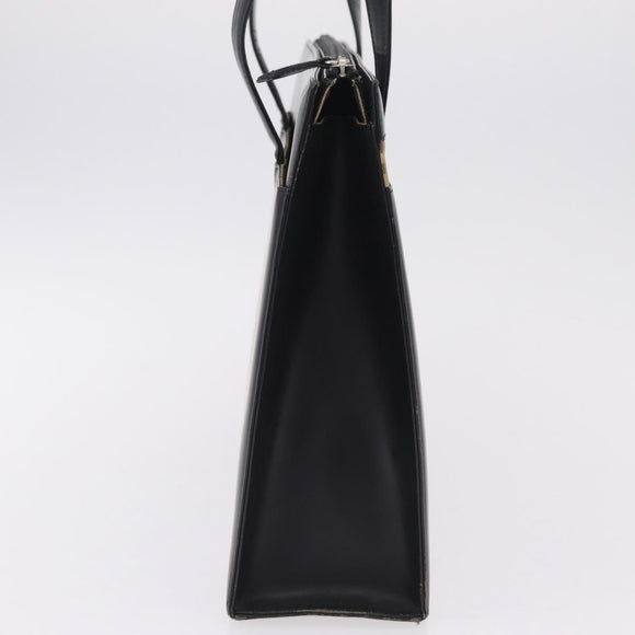 BURBERRY Tote Bag Leather Black Silver Auth ka6595