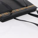 BURBERRY Tote Bag Leather Black Silver Auth ka6595-8
