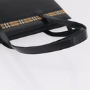 BURBERRY Tote Bag Leather Black Silver Auth ka6595-9