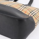 BURBERRY Nova Check Hand Bag Canvas Beige Gold Auth ka6596A-9