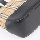 BURBERRY Nova Check Hand Bag Canvas Beige Gold Auth ka6596A-16