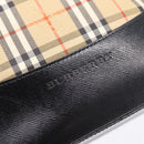 BURBERRY Nova Check Hand Bag Canvas Beige Gold Auth ka6596A-17