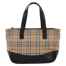 BURBERRY Nova Check Hand Bag Canvas Beige Gold Auth ka6596A-13
