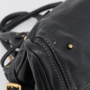 Chloe Paddington Hand Bag Leather Black Gold Auth ka6597V-13