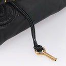 Chloe Paddington Hand Bag Leather Black Gold Auth ka6597V-15