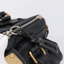 Chloe Paddington Hand Bag Leather Black Gold Auth ka6597V-19
