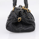 Chloe Paddington Hand Bag Leather Black Gold Auth ka6597V-4