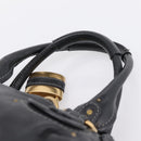 Chloe Paddington Hand Bag Leather Black Gold Auth ka6597V-8