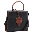 LOEWE Barcelona Hand Bag Leather 2way Black Auth ka6598V-1