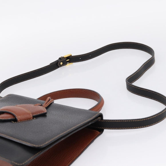 LOEWE Barcelona Hand Bag Leather 2way Black Auth ka6598V