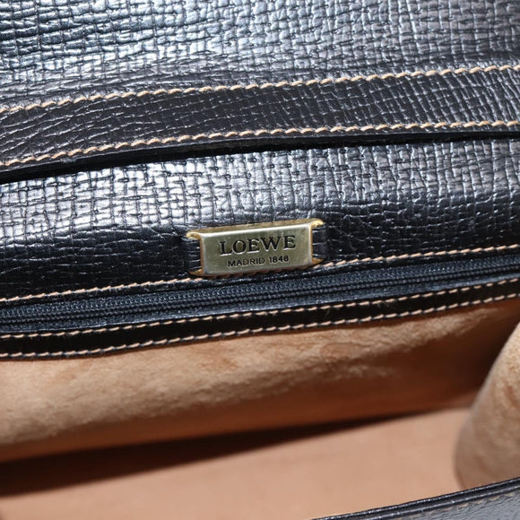 LOEWE Barcelona Hand Bag Leather 2way Black Auth ka6598V