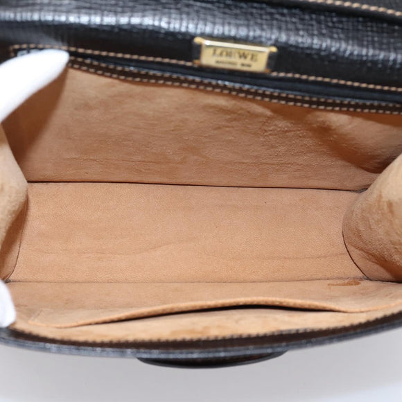 LOEWE Barcelona Hand Bag Leather 2way Black Auth ka6598V