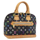 LOUIS VUITTON Monogram Multicolor Alma PM Hand Bag Black M40444 LV Auth ka6600V-1