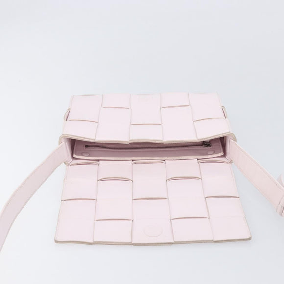 Bottega Veneta MAXI INTRECCIATO cassette Shoulder Bag Pink Silver Auth ka6605V
