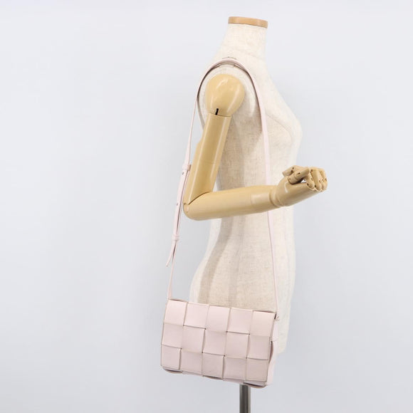 Bottega Veneta MAXI INTRECCIATO cassette Shoulder Bag Pink Silver Auth ka6605V