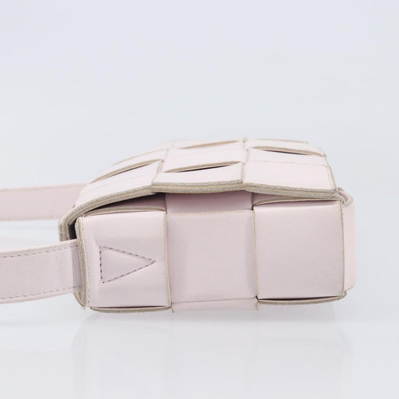 Bottega Veneta MAXI INTRECCIATO cassette Shoulder Bag Pink Silver Auth ka6605V