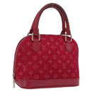 LOUIS VUITTON Monogram Satin Little Alma Hand Bag Red M92350 LV Auth ka6609-1